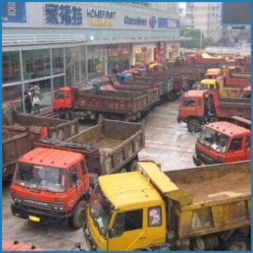 已經(jīng)應(yīng)用了沃極RFID產(chǎn)品的渣土車